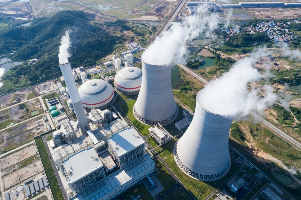 aerial view of modern power plant